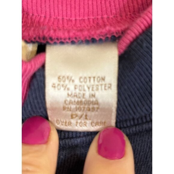 Baxter Wells Sweatshirt PL Blue Pullover Floral Granny 80s Embroidery Mature - Picture 7 of 11